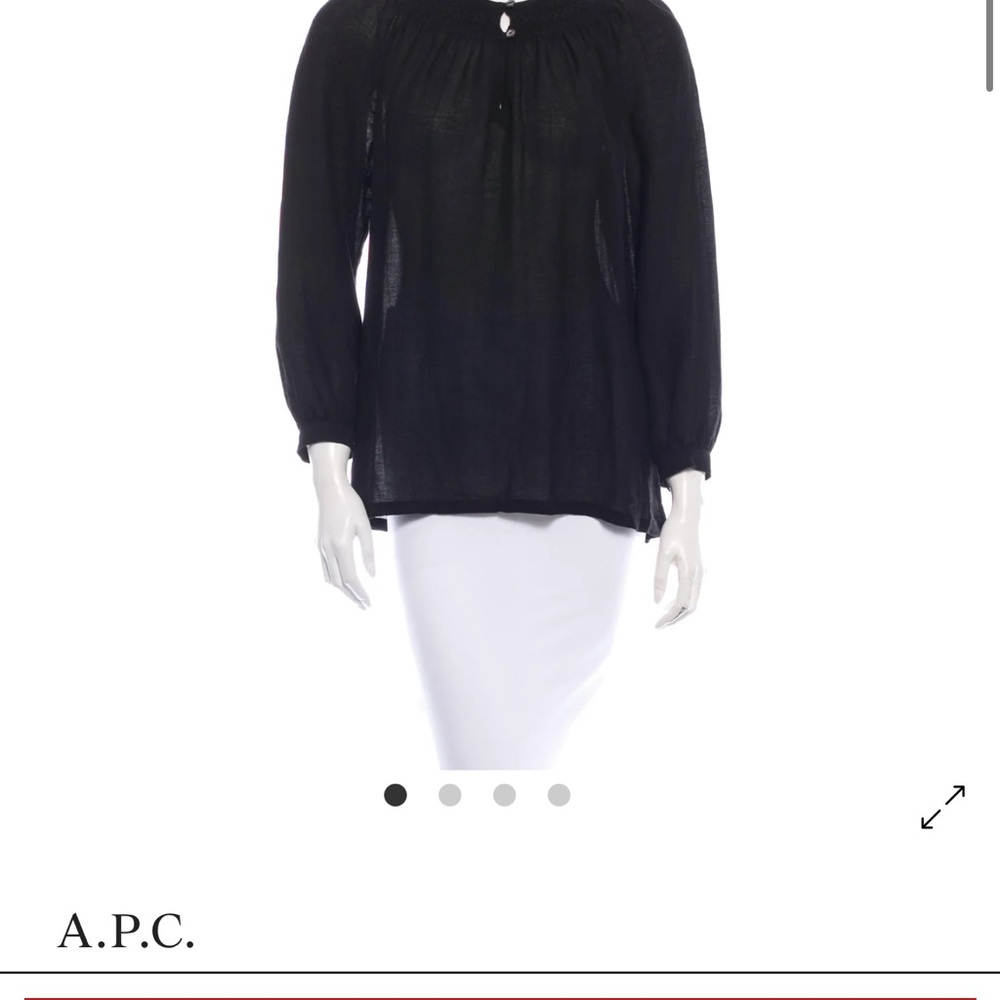 A.P.C. Black Relaxed Blouse with Long Sleeves